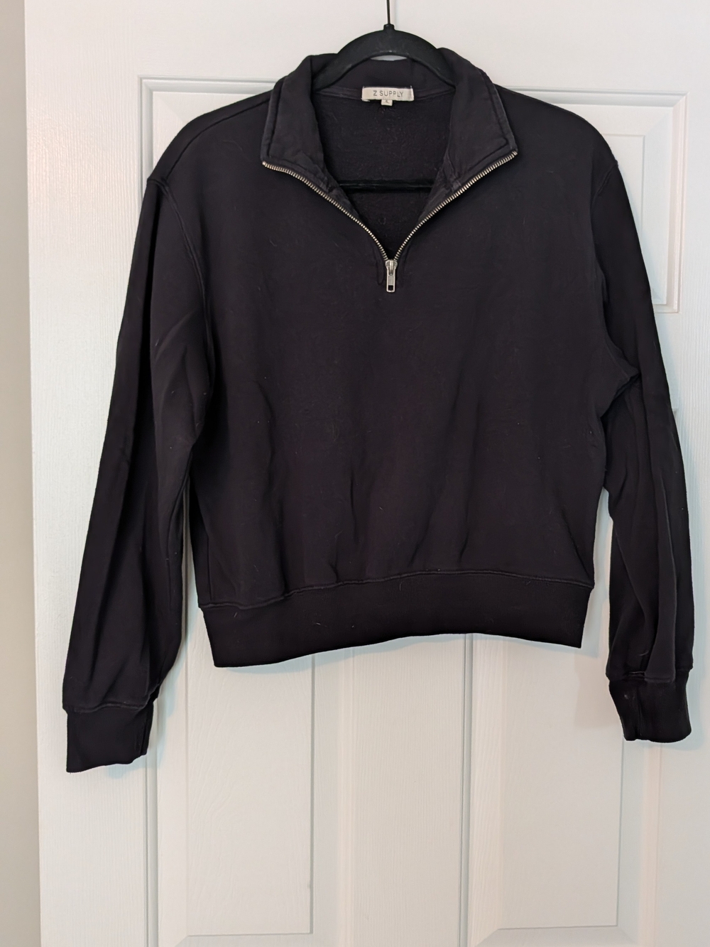 Z Supply Black 1/4 Zip Pullover Sweatshirt